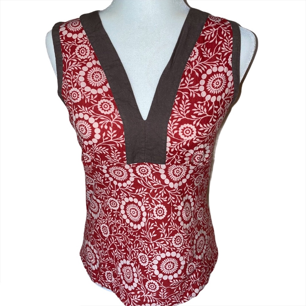 Patagonia Sleeveless V Neckline Floral Hemp Top Size:XTRA Small